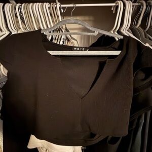 Motel Rocks Elegant Black Crop Top